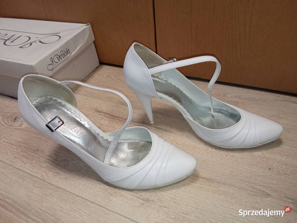 buty białe damskie ślubne szpilki obcas 8 39 biały Puławy sprzedam