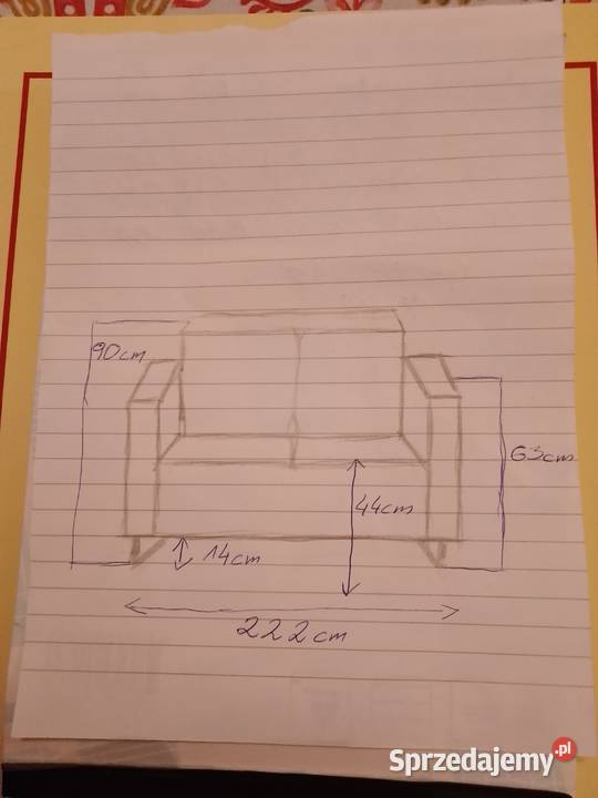 Sofa York 4osobowa na metalowych nogach Stolno sprzedam