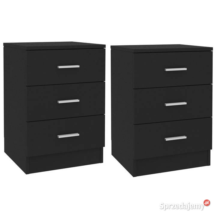 Szafki nocne 2 czarne 38x35x56 materiał Warszawa