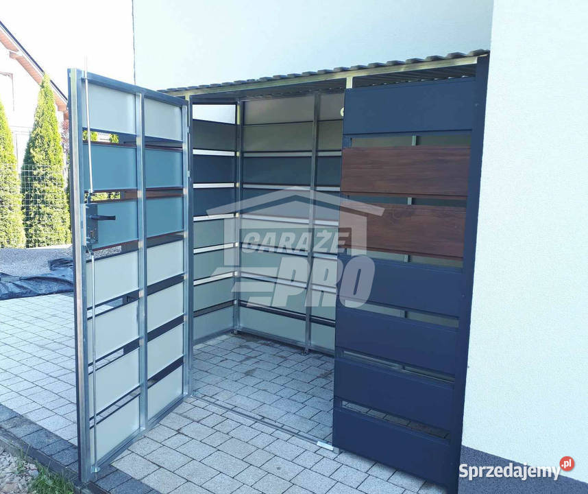 Wiata śmietnikowa spad tył 3x07m antracyt Chojnice