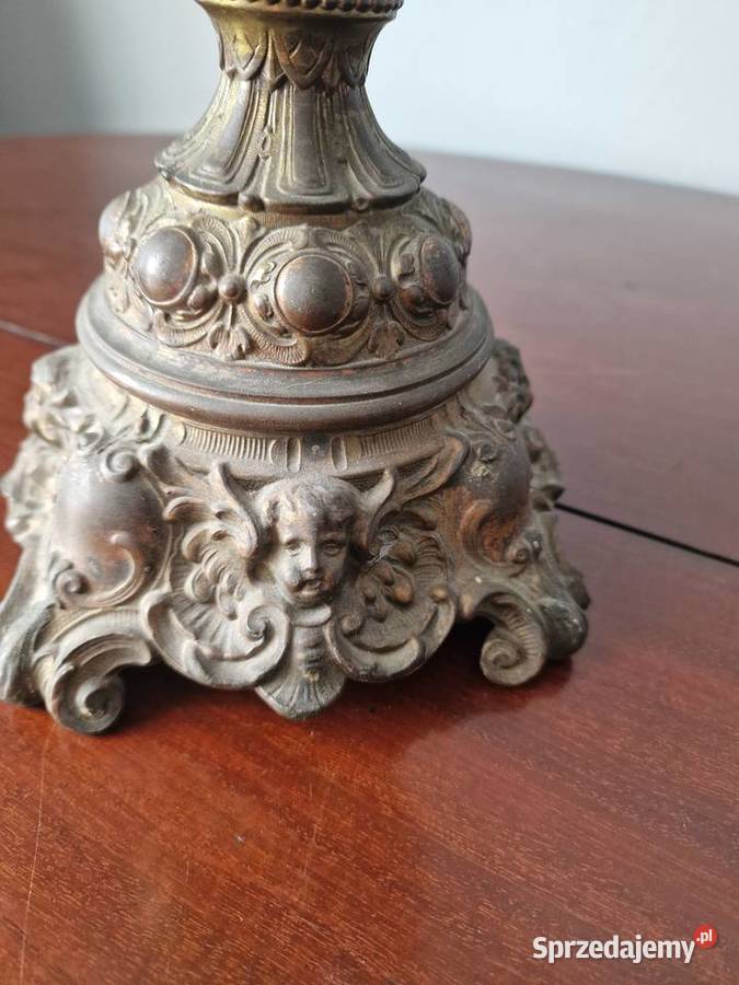 Zabytkowa mosiężna lampa naftowa Skierniewice
