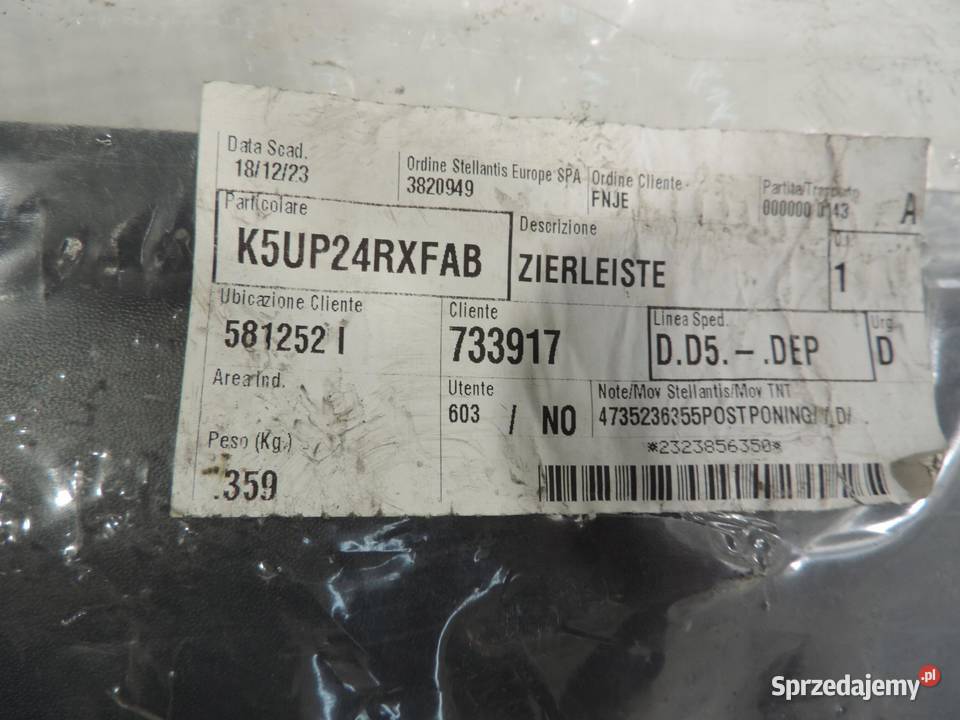 JEEP COMPAS LISTWA NA PRZEDNIE PRAWE DRZWI