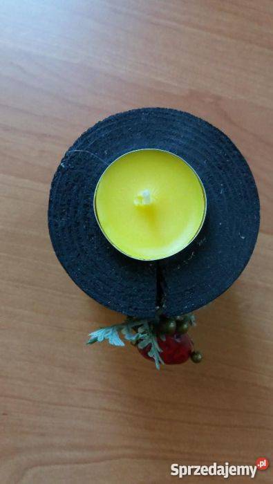 ŚWIECZNIK drewniany na podgrzewacz tealight Złotniki