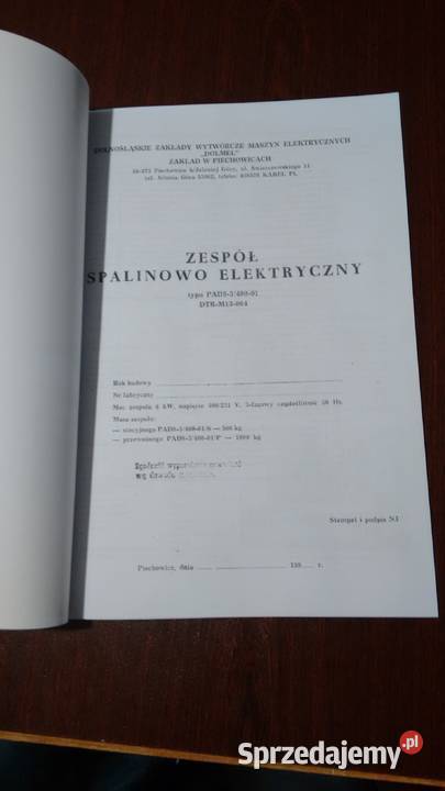 dtr agregat pad 8 3400 silnik 4vd ifa podkarpackie Stalowa Wola