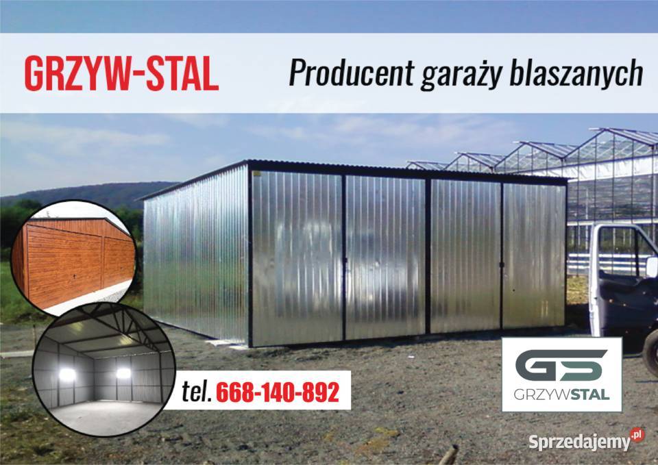 C70 Garaż Blaszany Jednospadowy Garaże Blaszane Łuków sprzedam