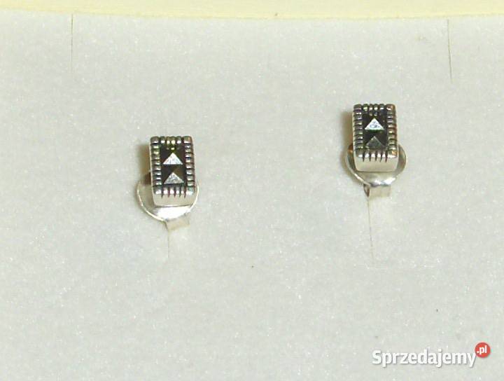 WKruk Srebrne kolczykiwkręty z markazytami