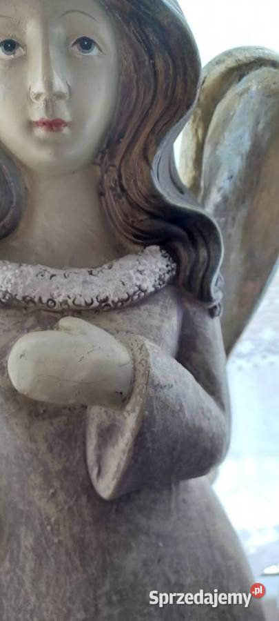 rzeżba gips 60 wys ANIOŁ z latarenką otwieraną Poznań