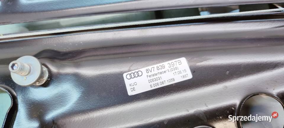 MECHANIZM SZYBY SZYBA LEWY TYŁ AUDI A3 8V CABRIO osobowe Przystajń