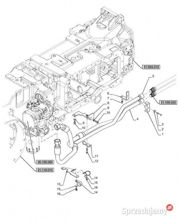 Holland T6070 Rurka hydrauliczna 48094217 Jastrzębniki