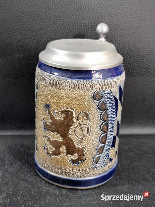 Niemiecki Kufel do Piwa Bierkrug 05L Lew Poddębice