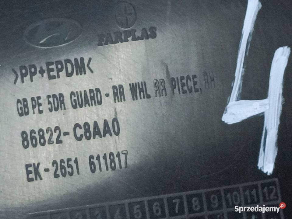 HYUNDAI I20 LIFT 18 NADKOLE PRAWY TYŁ 86822C8AA0 Pleszew