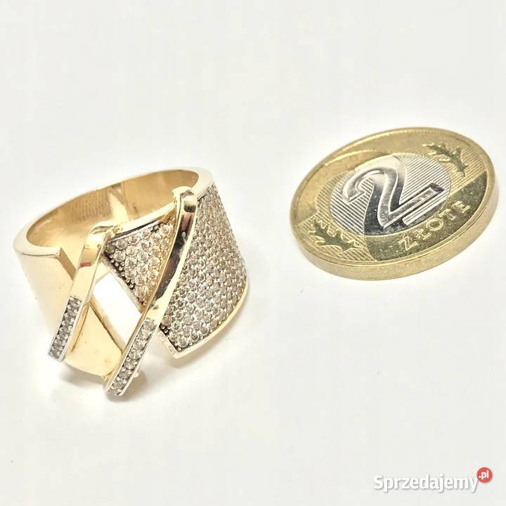 Złoty PIERŚCIONEK 585 14K ZJAWISKOWY wyrób z Warszawa