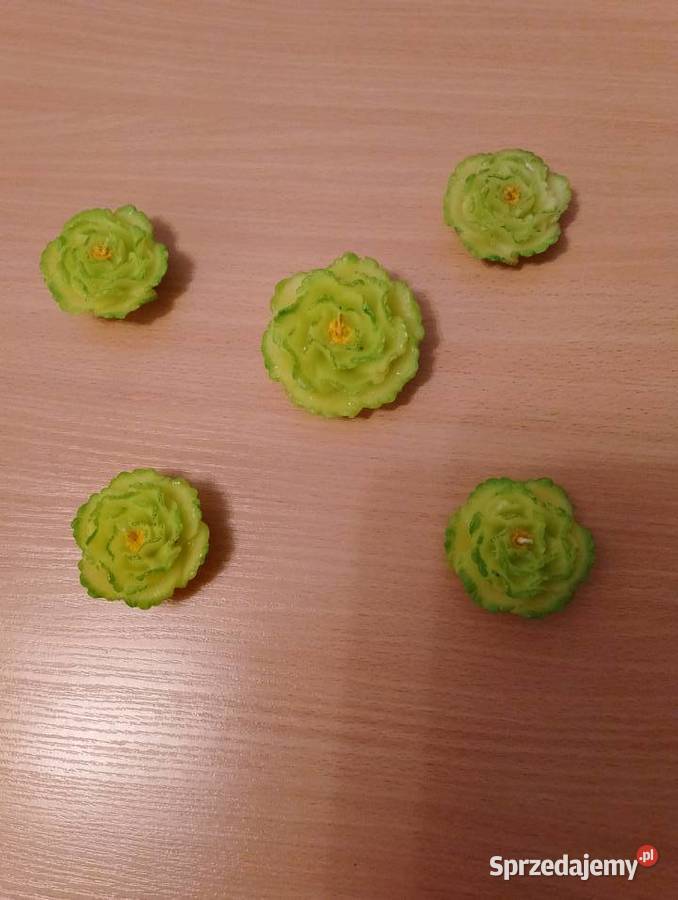 ŚWIECE pływające 5 sztuk zielone kwiatki wielkopolskie Złotniki