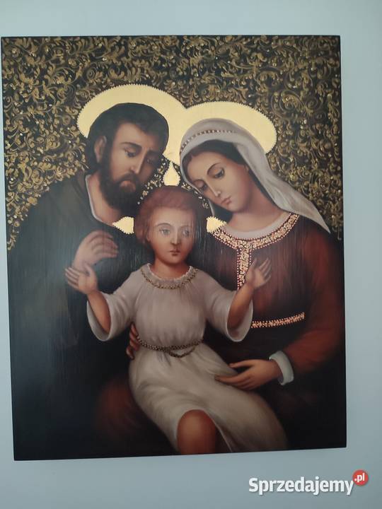 Piękna ikona przedstawiająca Świętą rodzinę Antyki, Sztuka, Kolekcje łódzkie Łódź