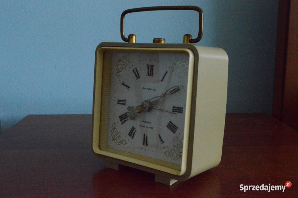 DUŻY BUDZIK JANTAR 4 JEWELS Z UCHWYTEM MOSIĘŻNYM Zawiercie sprzedam