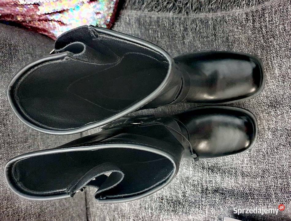 RESERVED PREMIUM skórzane buty kozaki botki Leszno