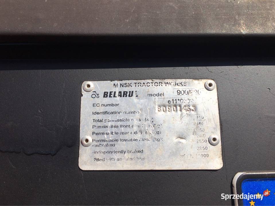 Belarus 920 lll właściciel stan WOM 540/1000 obr. Szwecja