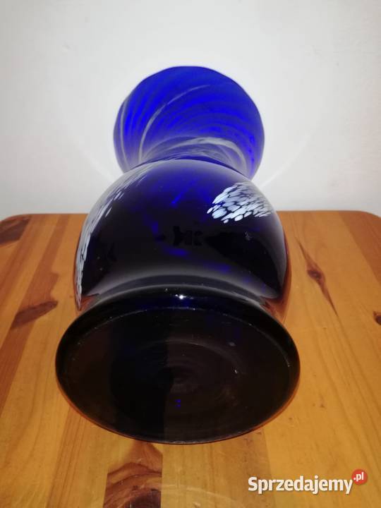 Piękny stary kobaltowy wazon Retro Vintage Porcelana i szkło Warszawa