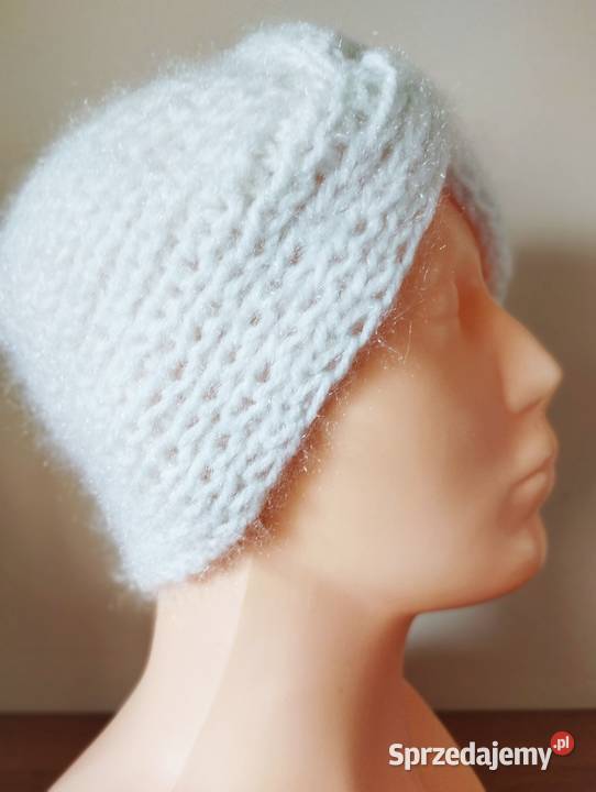 Damska biała szeroka opaska na głowę turban Olsztyn