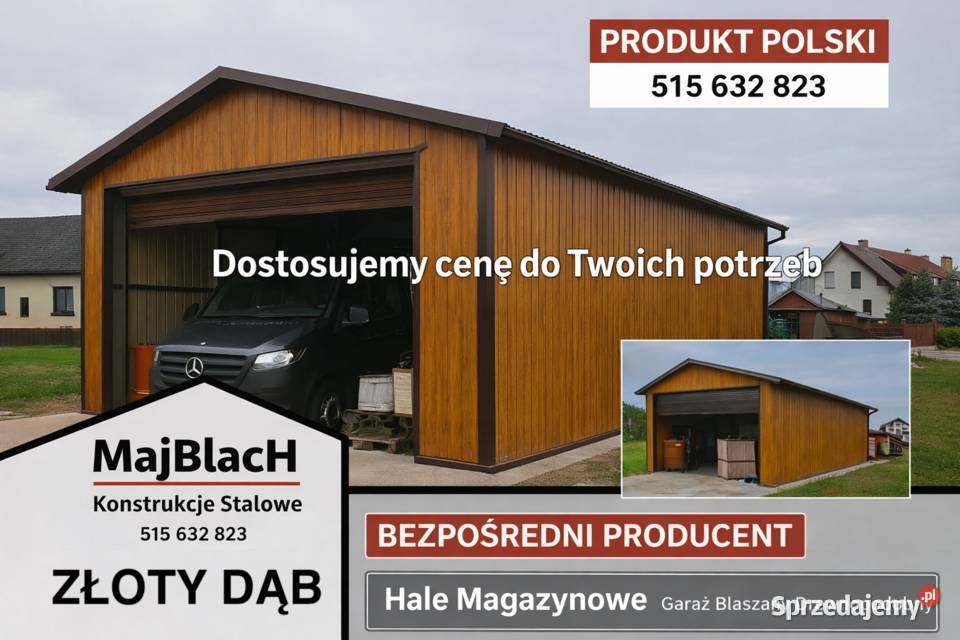 Wiata ZŁOTY DĄB Hala Garaż RAL Montaż MajBlach Sprzedaż opolskie Opole