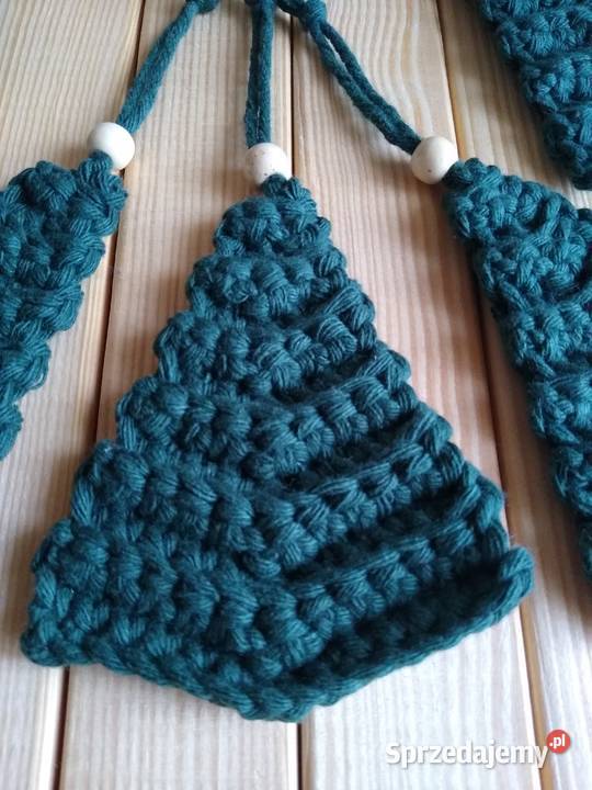 Set Of 5 Choinka ze sznurka Crochet Ornaments Gdańsk