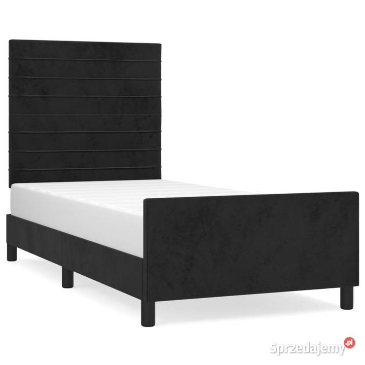Rama łóżka z zagłówkiem czarna aksamitem 90x200 Warszawa