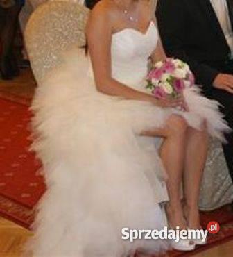 Suknia ślubna Agnes krótki przód tył model 11381 Warszawa sprzedam