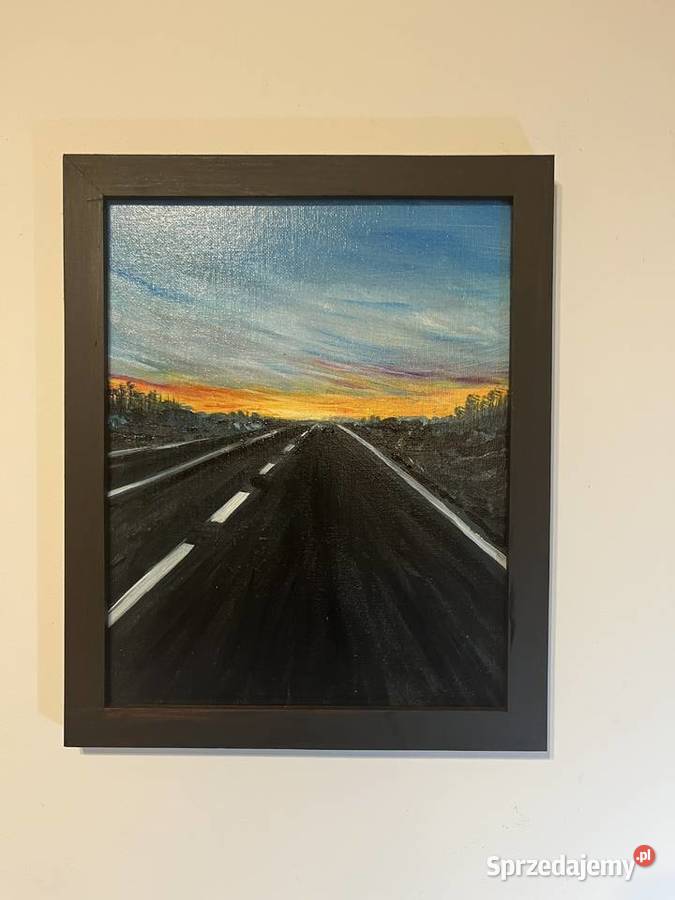 Na horyzoncie olej na płycie malarskiej 24x30 Świebodzin