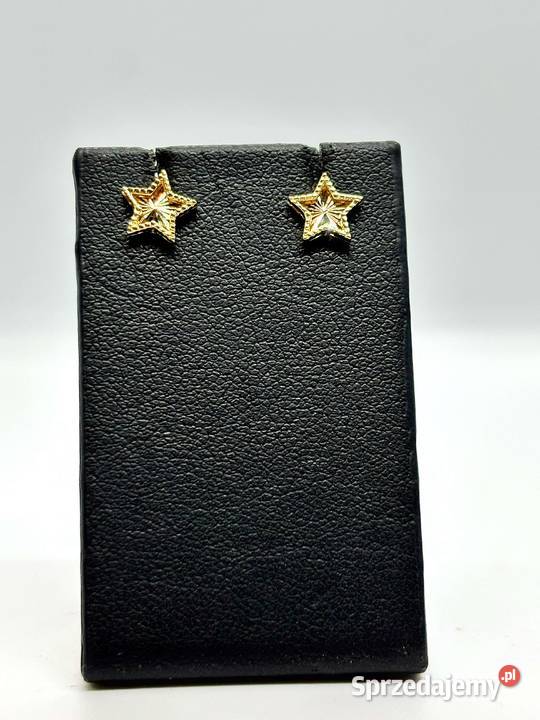 Nowe złote kolczyki pr 585 090g Gwiazdki złoto