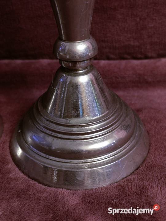 Komplet starych świeczników z pobielanego Sosnowiec