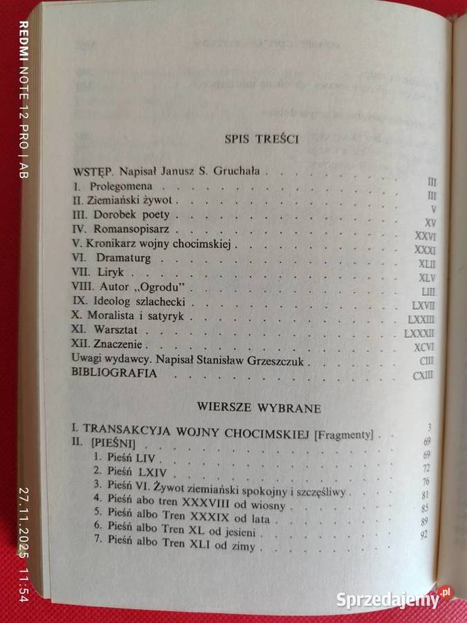 W Potocki Wiersze wybrane Biblioteka Narodowa BN twarda z obwolutą Katowice sprzedam