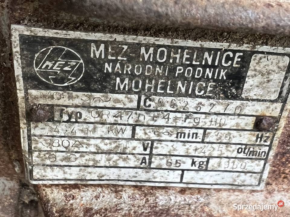Silnik elektryczny trójfazowy 44 kW MEZ z kołem nieuszkodzony