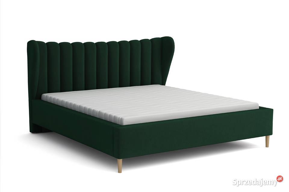 Łóżko welurowe 140x200 uszak zieleń stelaż Kraków