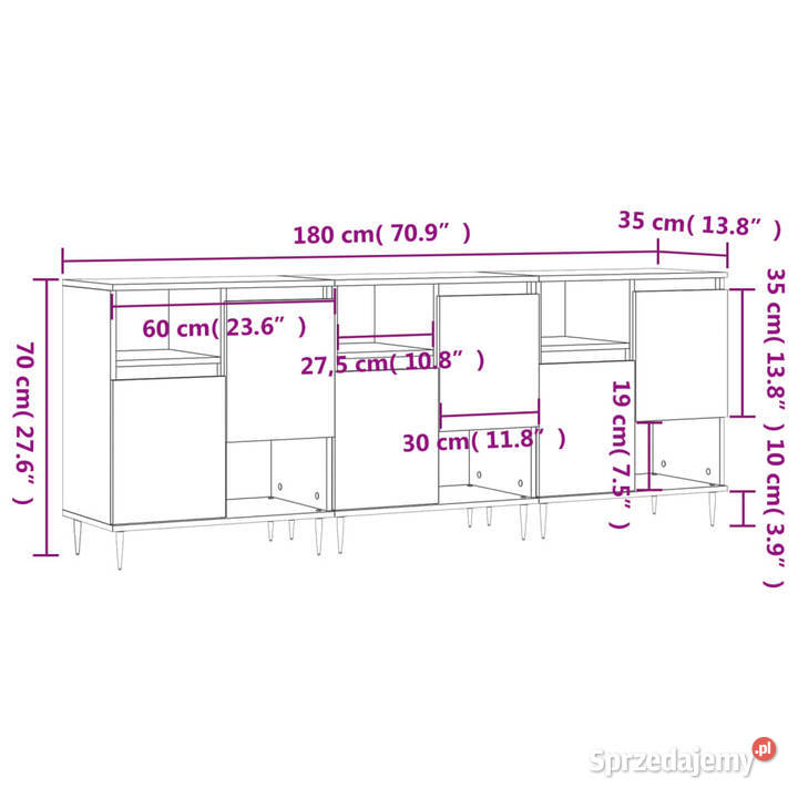 Szafki 3 dąb sonoma materiał drewnopochodny mazowieckie Warszawa