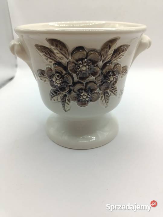 Doniczka osłonka porcelana kwiaty brązowe Rosa Zamość