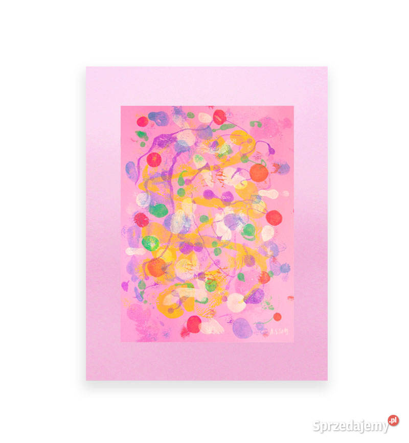 kolorowy obraz loft różowa dekoracja abstrakcja Dekoracje i ozdoby Olsztyn