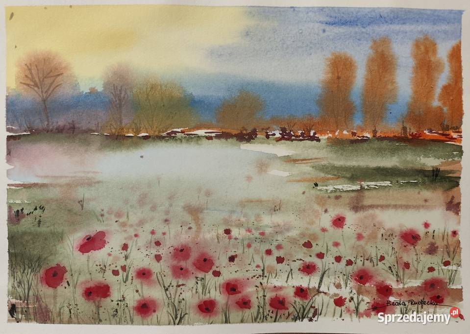 Oryginalna Akwarela Obraz pt Efemeryczność Wrocław sprzedam