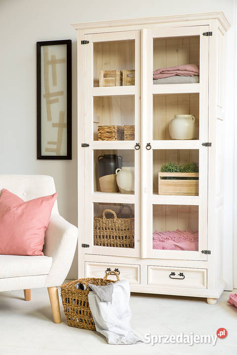 Witryna drewniana przeszklona woskowana VIT07 Maków Podhalański