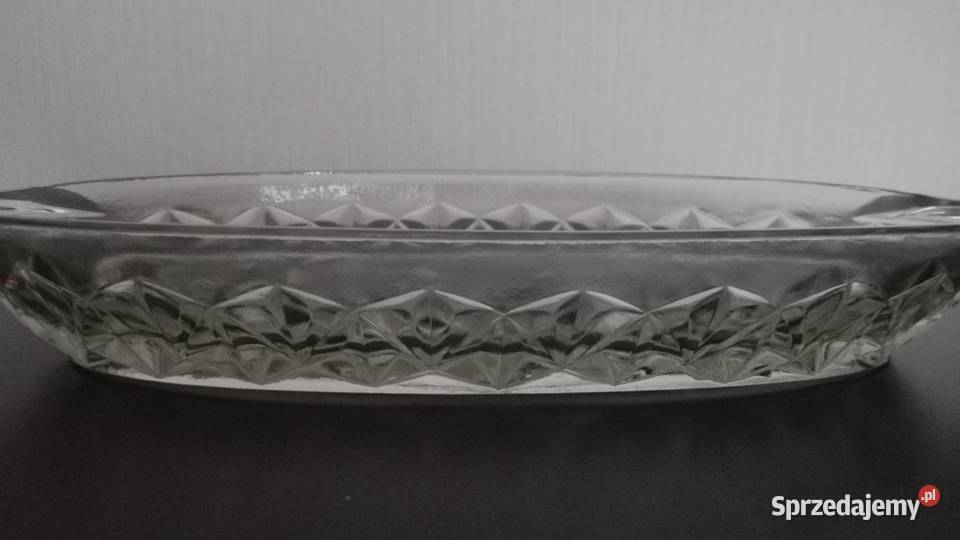 Półmisek rivierka stare szkło PRL sygnatura Porcelana i szkło podlaskie Warpechy Stare
