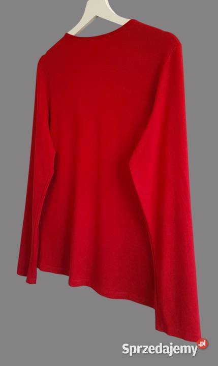Damska czerwona bawełniana bluzka z długim Chrzanów