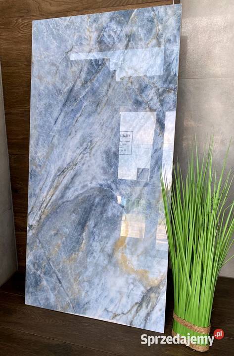Gres polerowany 120x60 WYSOKI POŁYSK szarybłękit Łask