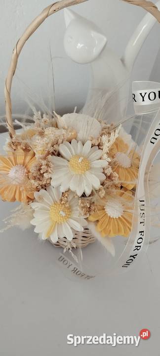 Flower box z świec sojowych w koszyczku Wręczyca Wielka sprzedam
