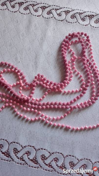 Podwójny sznur różowych korali małopolskie Olkusz