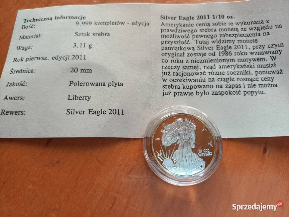 Historia USA Silver Eagle 2011 Kolekcje Kraków