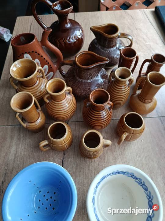 Pijałka dzbanuszki fajans ceramika prl