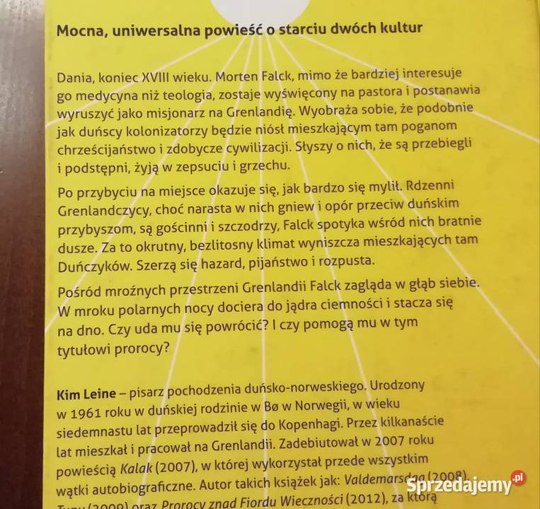 Prorocy znad fiordu wieczności Kim Leine Radom sprzedam