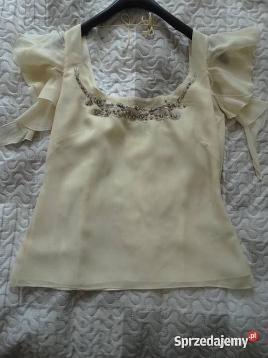 Bluzka Jedwabna 100 Jedwab Wieczorowa Zdobiona Łomża