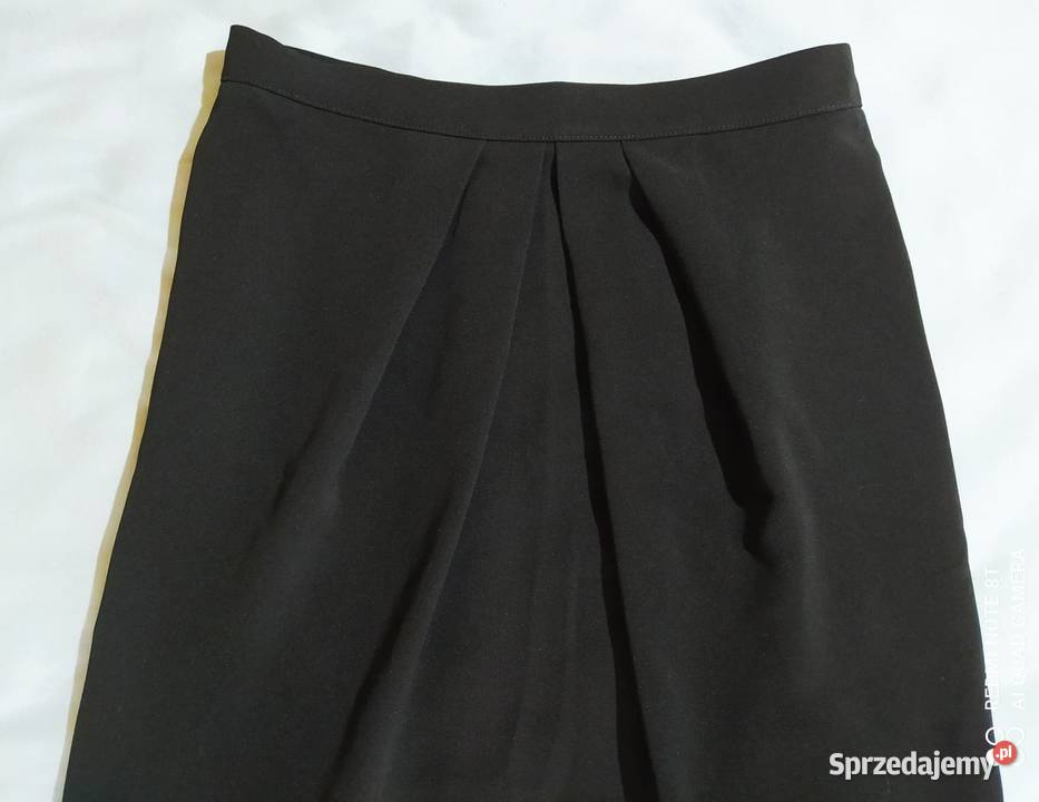 Czarna spódnica ołówkowa żorżeta 36 S handmade Moda i Styl Warszawa