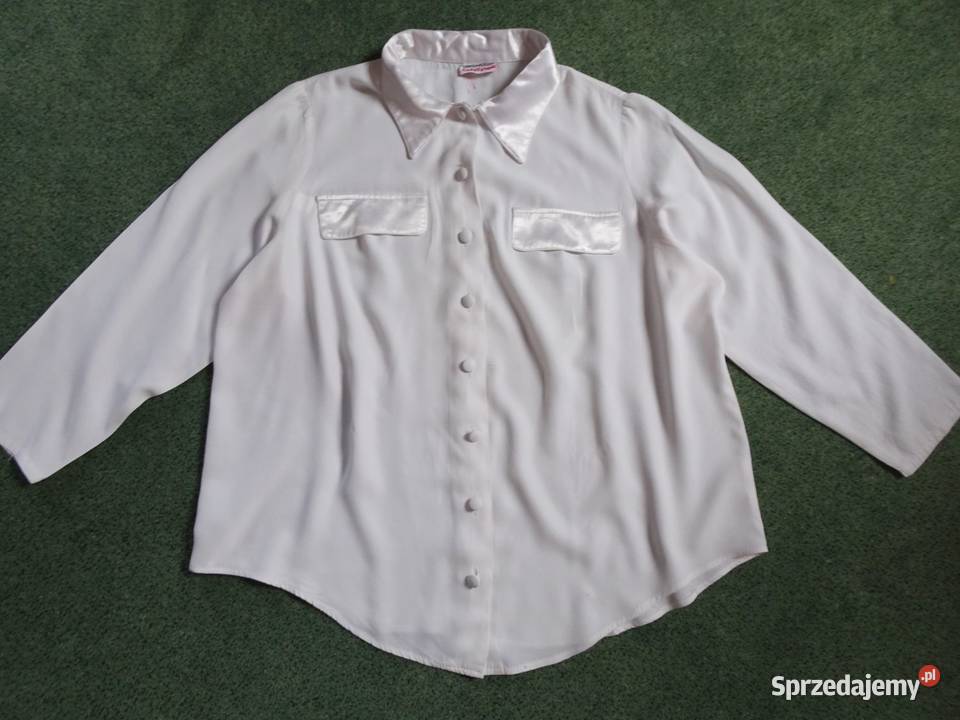 Koszula Biała Jedwab 46 48 długi małopolskie