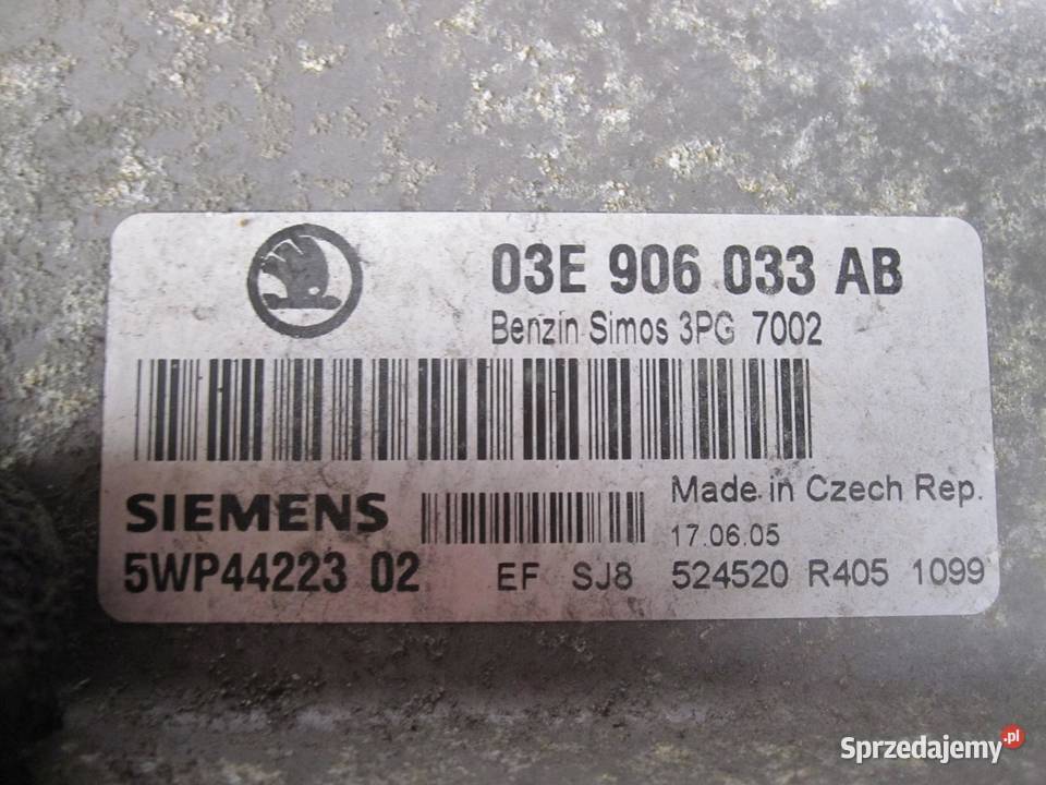 SKODA FABIA I 12 komputer sterownik silnika Komputery Motoryzacja